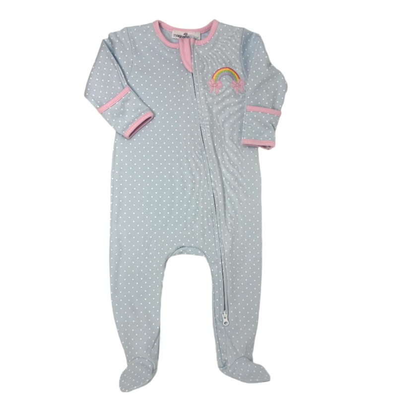 Rainbow Wishes Applique Zipper Footie