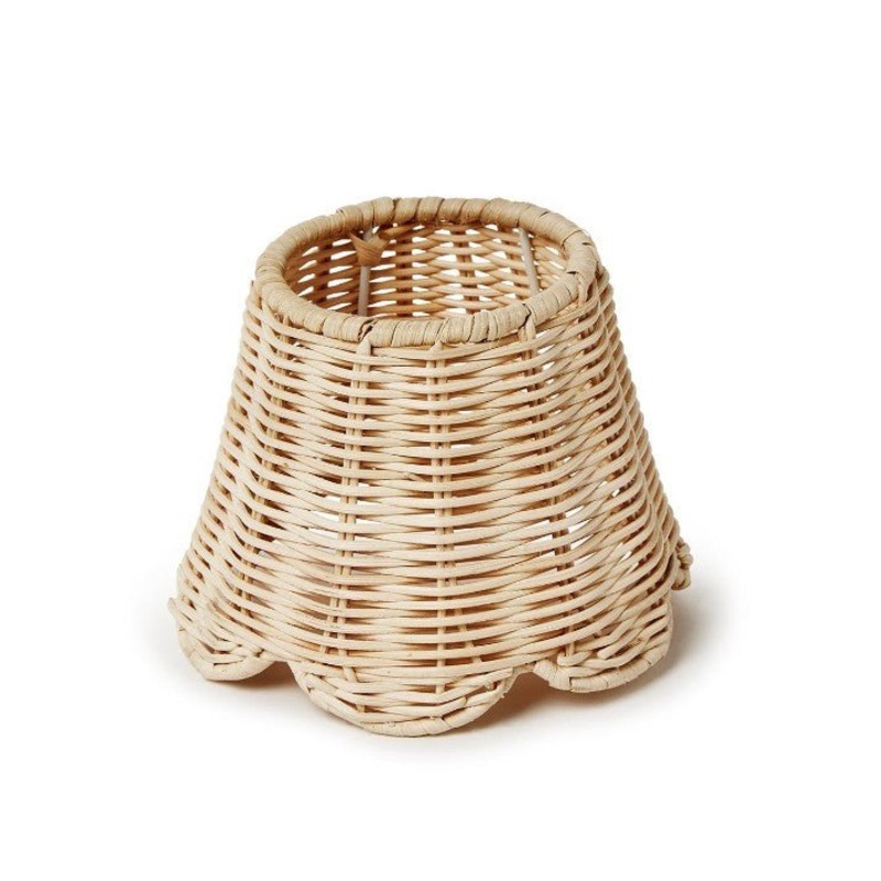 Rattan Lamp Shade w/ Scalloped Edge
