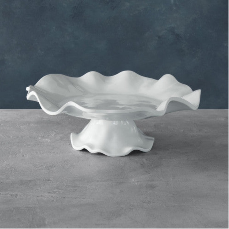 VIDA Havana Pedestal Cake Plate White