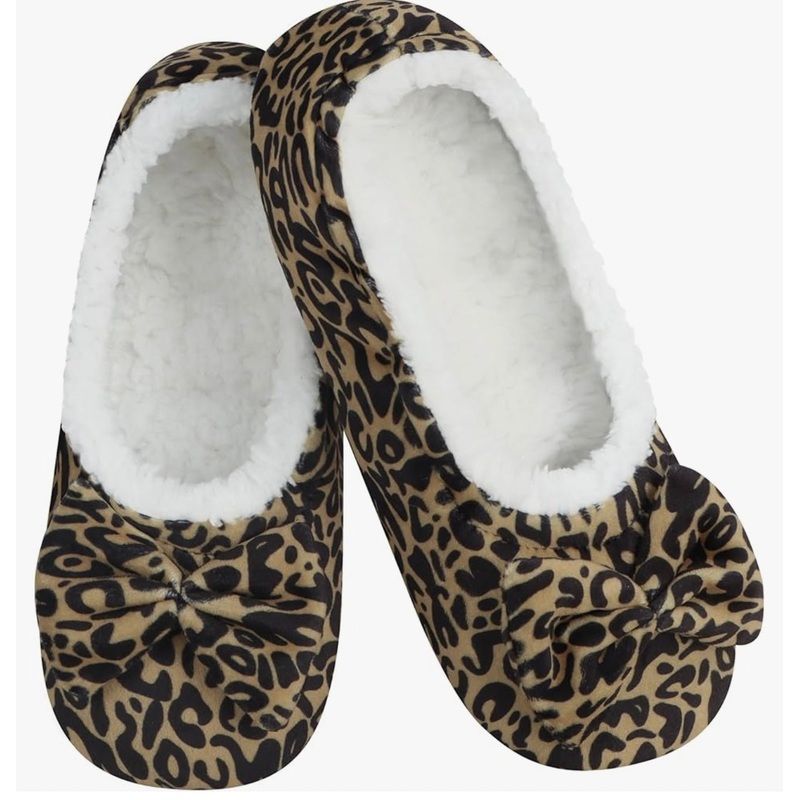 Women’s Flat Ballet Snoozies – Leopard