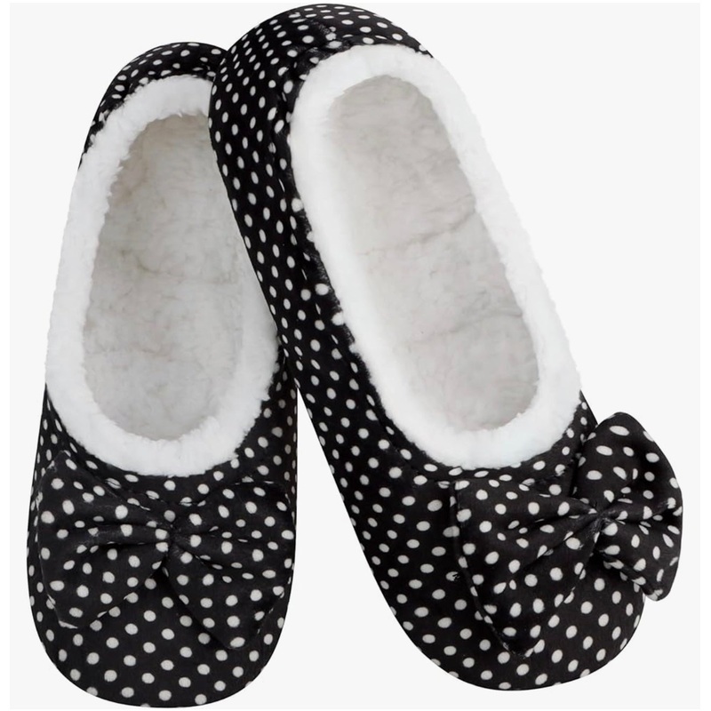 Women’s Flat Ballet Snoozies – Polka Dot