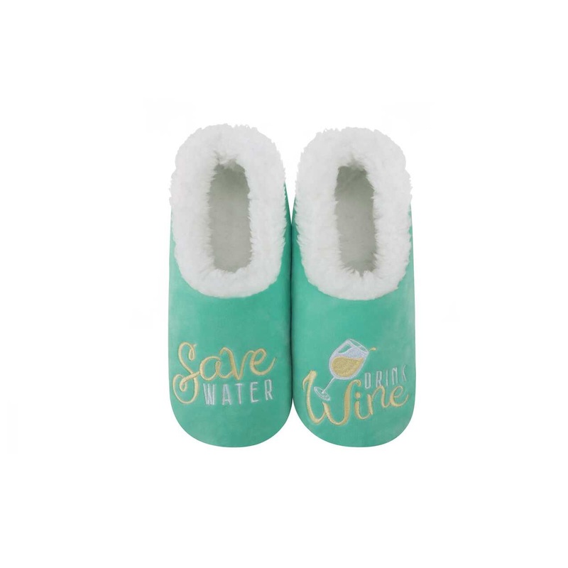 Women’s Soft Plush Pairables – Save Water, Drink Wine