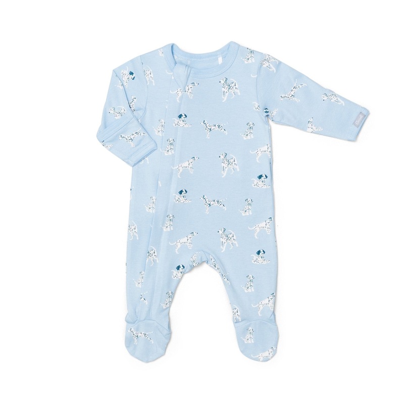 Dogs on Skyride Cotton-Modal Zipper Footie