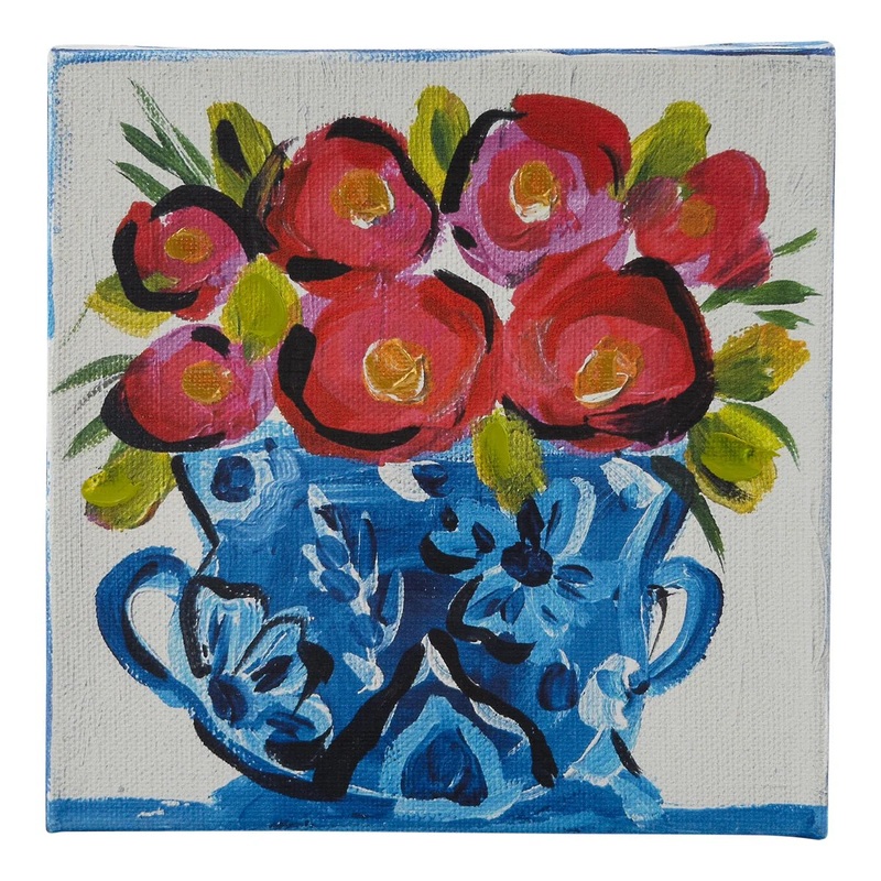 More Poppies Blue & White Vase Canvas
