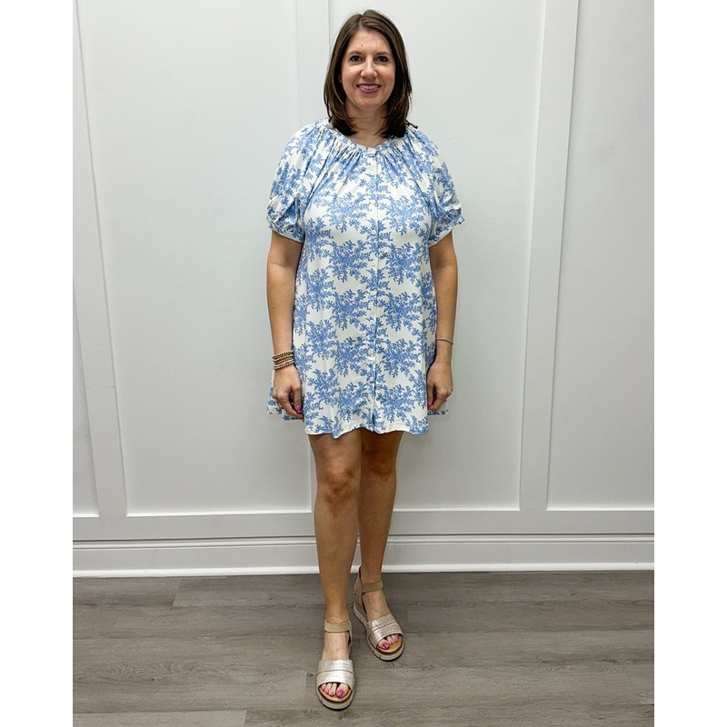 Posie Stretch Dress – Rose Bushel Blue