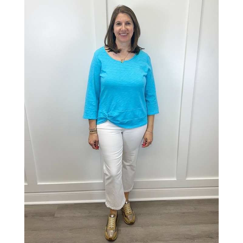 Cotton Pebble Side Twist Tee – Malibu
