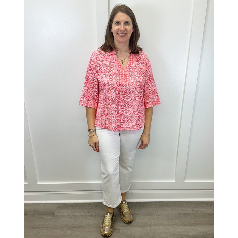 Crinkle Cotton Miami Terrace Top – Papaya