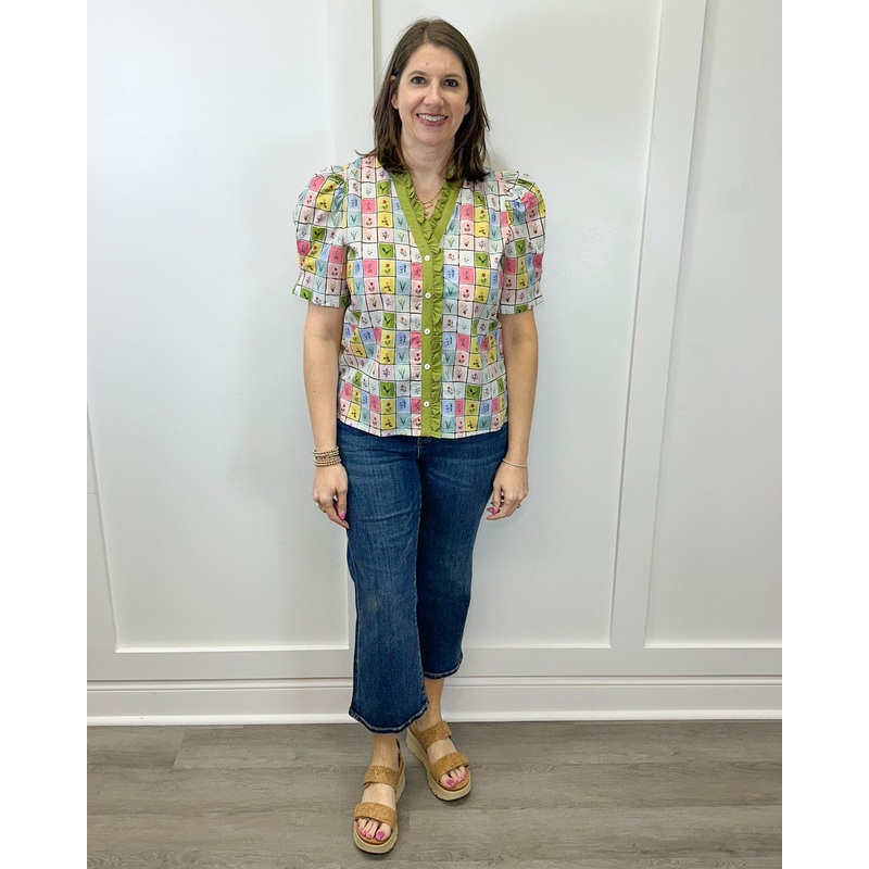 Flower Garden Top – Olive