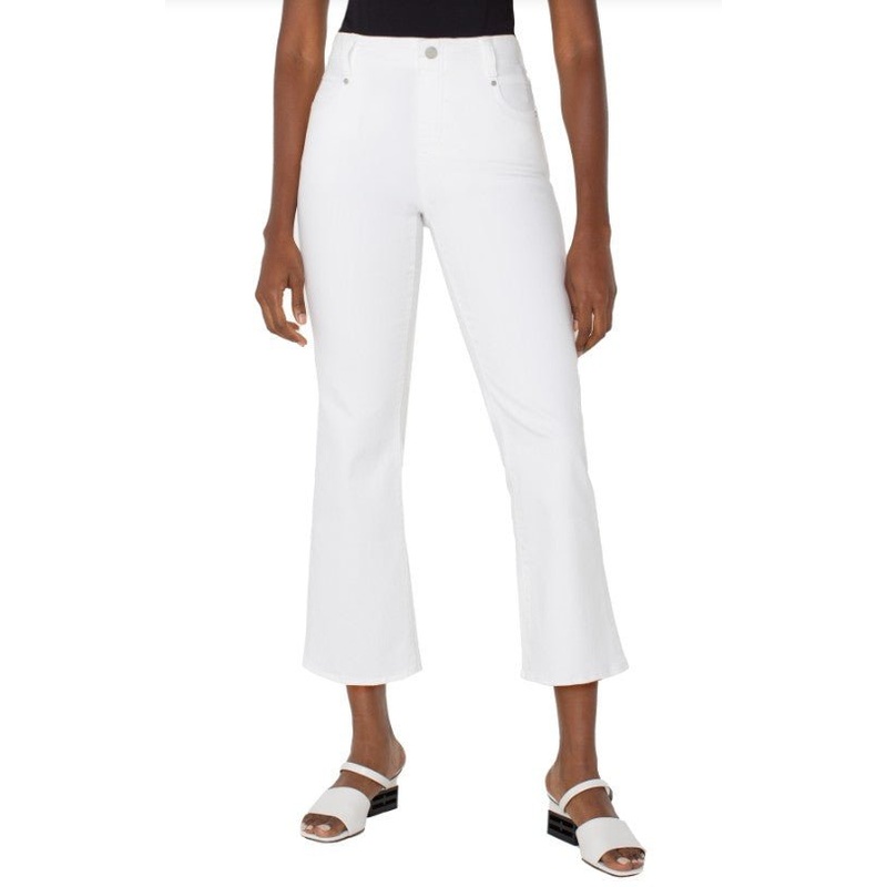 Gia Glider Crop Flare w/ Tulip Back Slit – Bright White