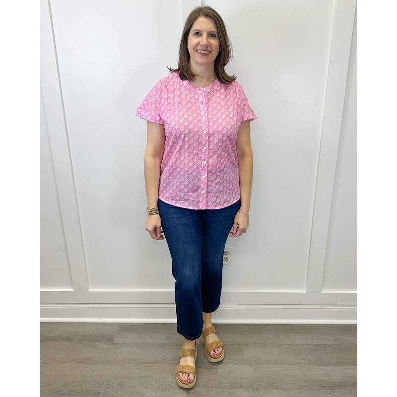 Grace Shirt – Pink Marigolds