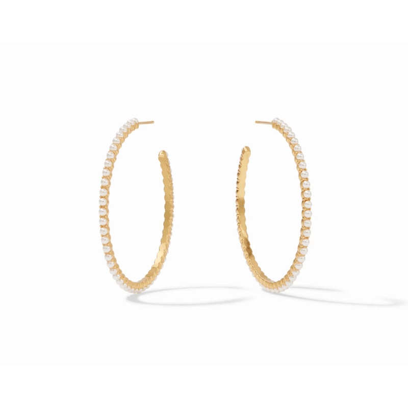 Juliet Hoop Gold Pearl – Large