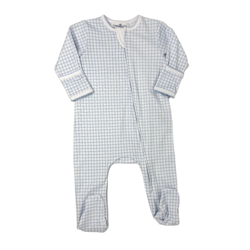 Light Blue Peek-a-Boo Wishes Zipper Footie