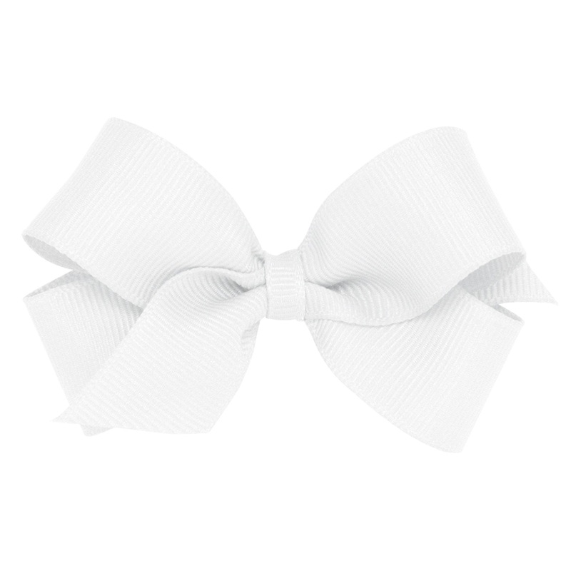 Mini Grosgrain Bow – White