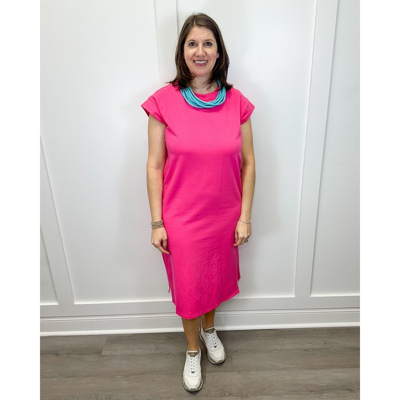On the Go Tshirt Dress – Fuchsia