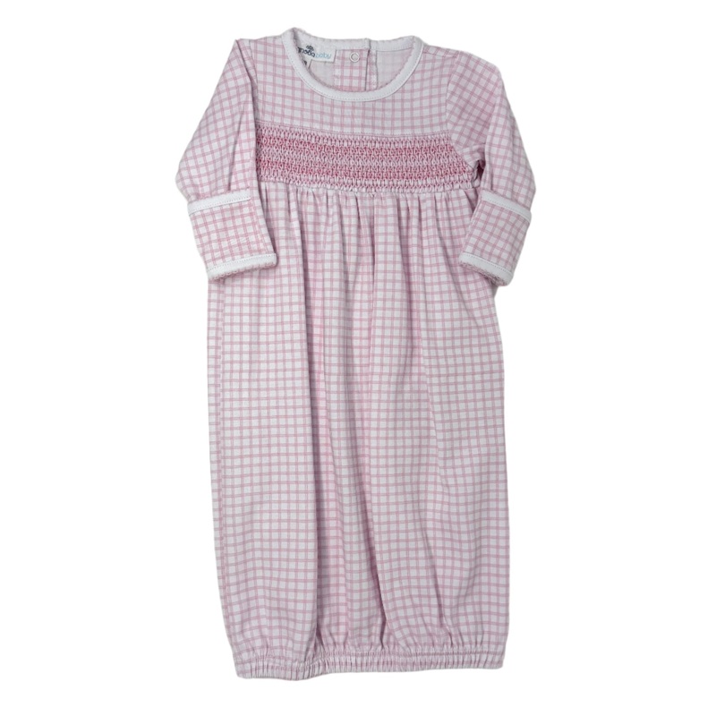 Pink Peek-a-Boo Wishes Smocked Gathered Gown
