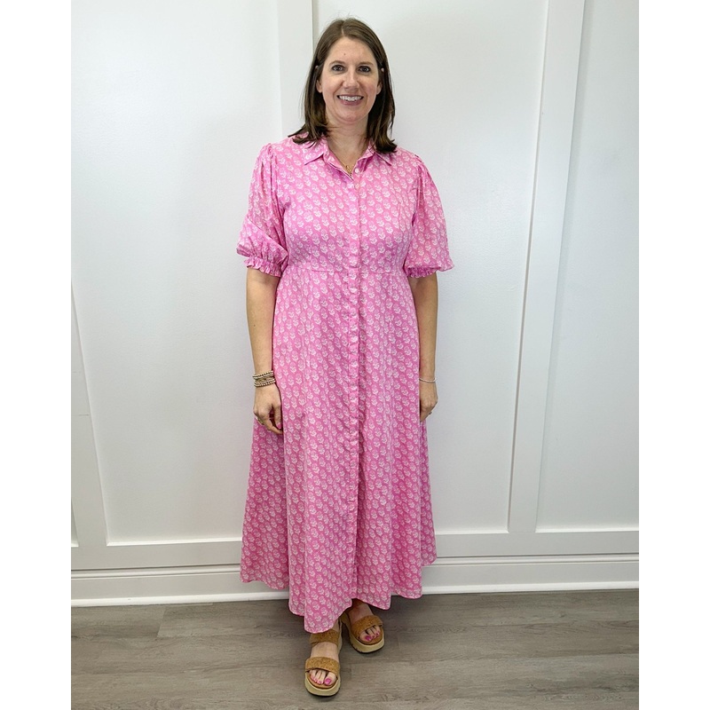 Rosie Dress – Pink Marigolds