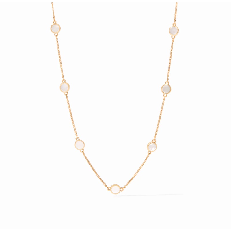 Valencia Delicate Station Necklace – Mother of Pearl
