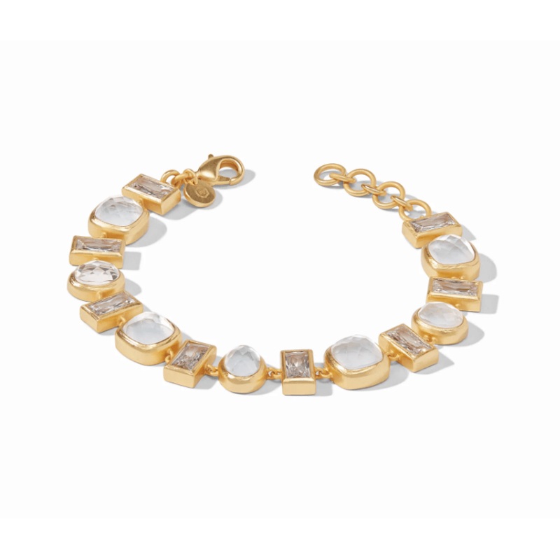 Antonia Tennis Bracelet Gold Iridescent Clear Crystal