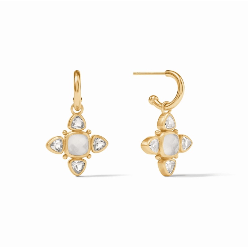 Aquitaine Hoop & Charm Earring – Iridescent Clear Crystal