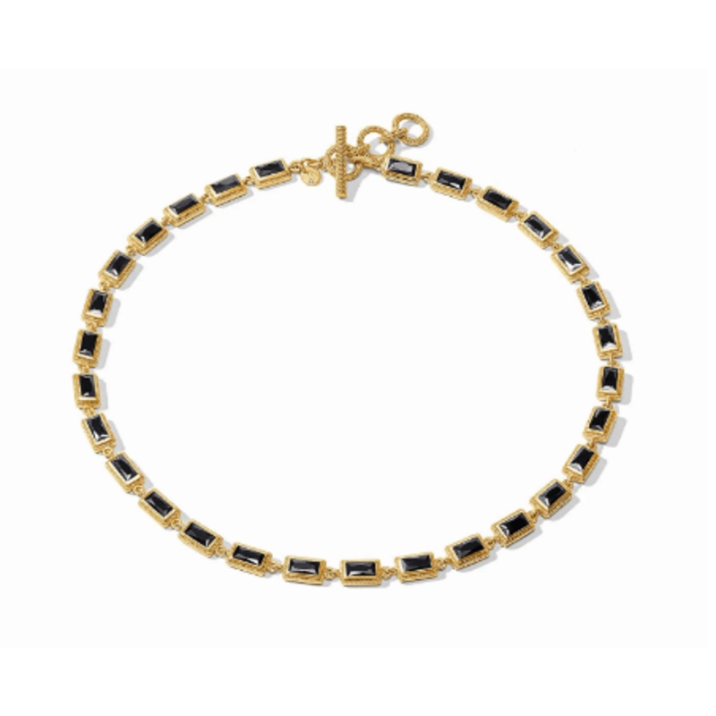 Baguette Tennis Necklace – Obsidian Black