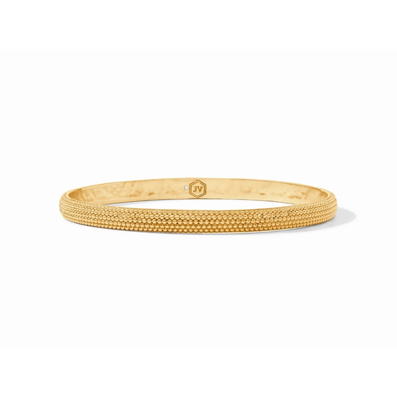 Beaded Eternity Bangle – Cabochon Gold – Large