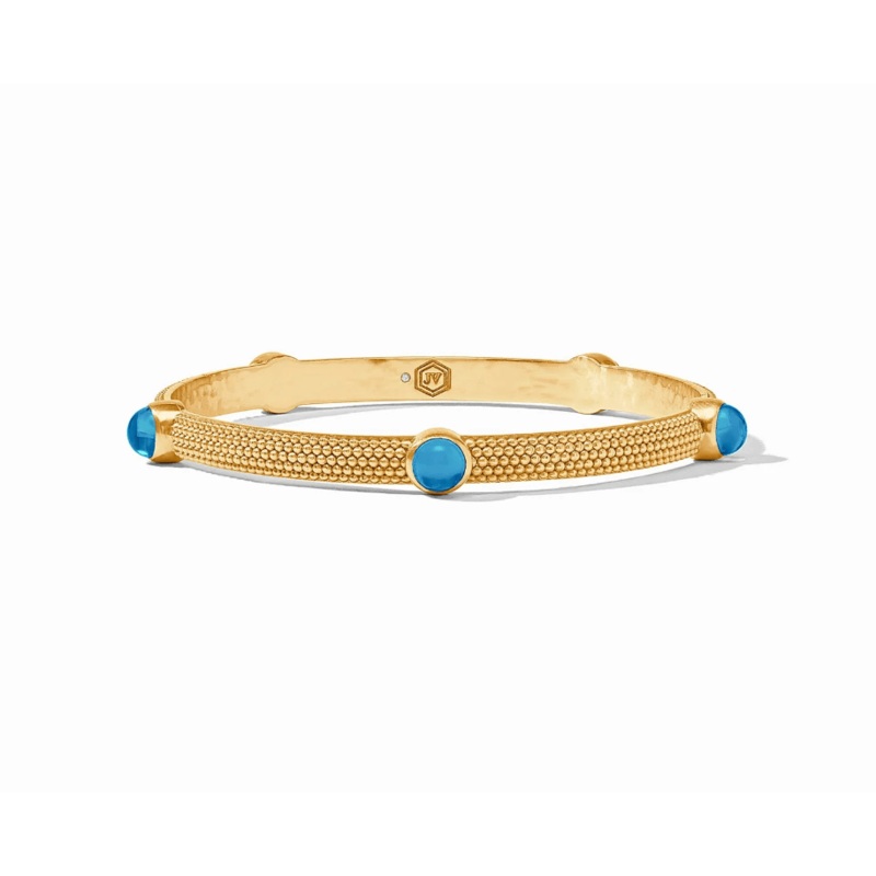 Cabochon Bangle – Iridescent London Blue – Large