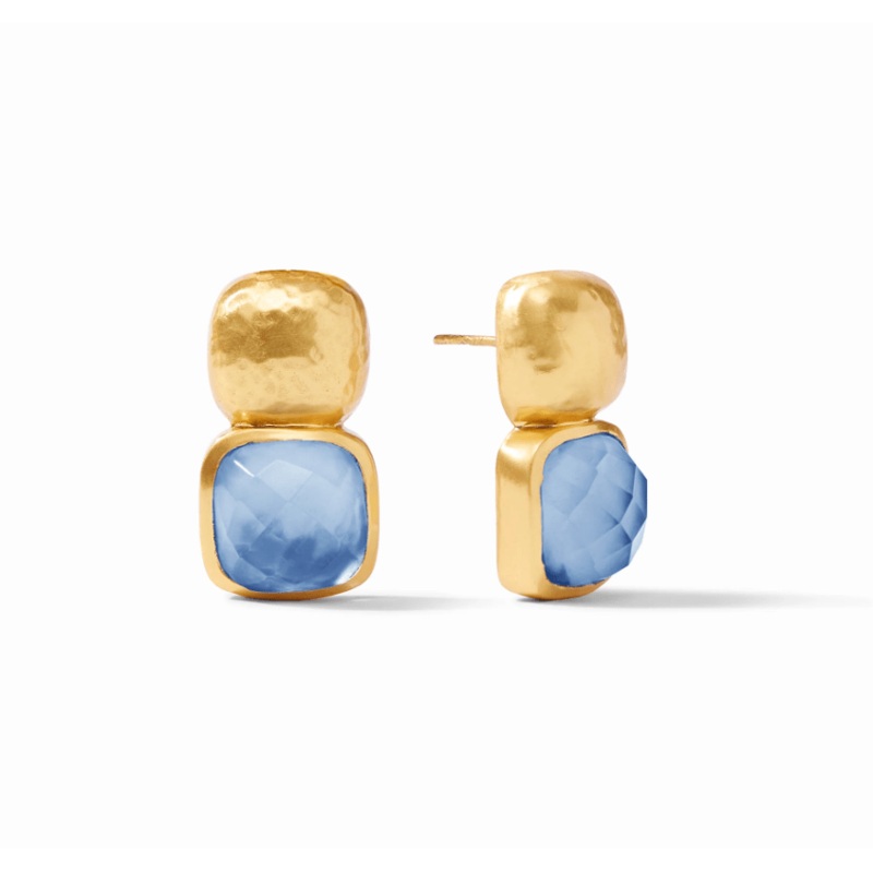 Catalina Earring – Iridescent Chalcedony Blue