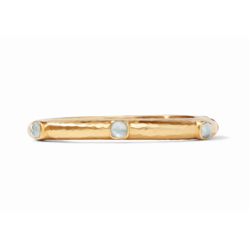 Catalina Hinge Bangle – Iridescent Aquamarine Blue