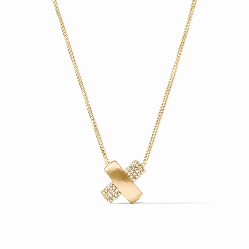 Catalina Pave X Delicate Necklace – Pave Cubic Zirconia