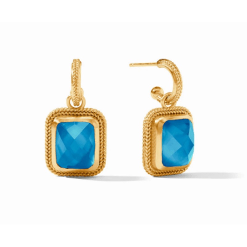 Cheval Hoop & Charm Earring – Iridescent London Blue