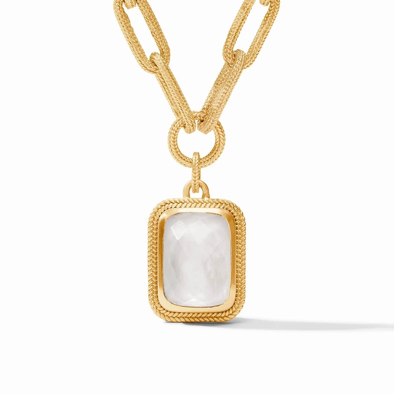 Cheval Paperclip Statement Necklace – Iridescent Clear Crystal