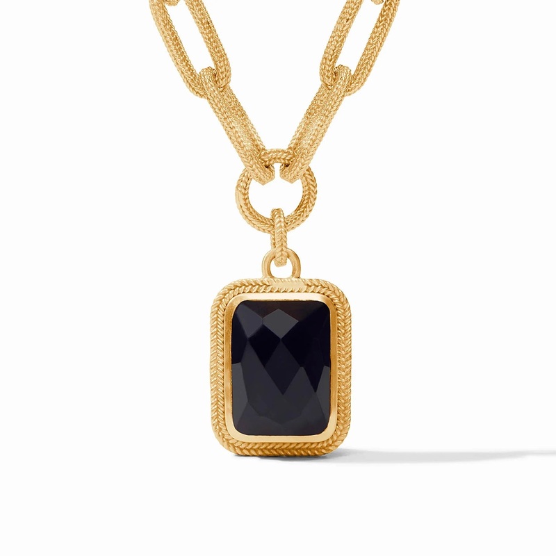 Cheval Paperclip Statement Necklace – Obsidian Black