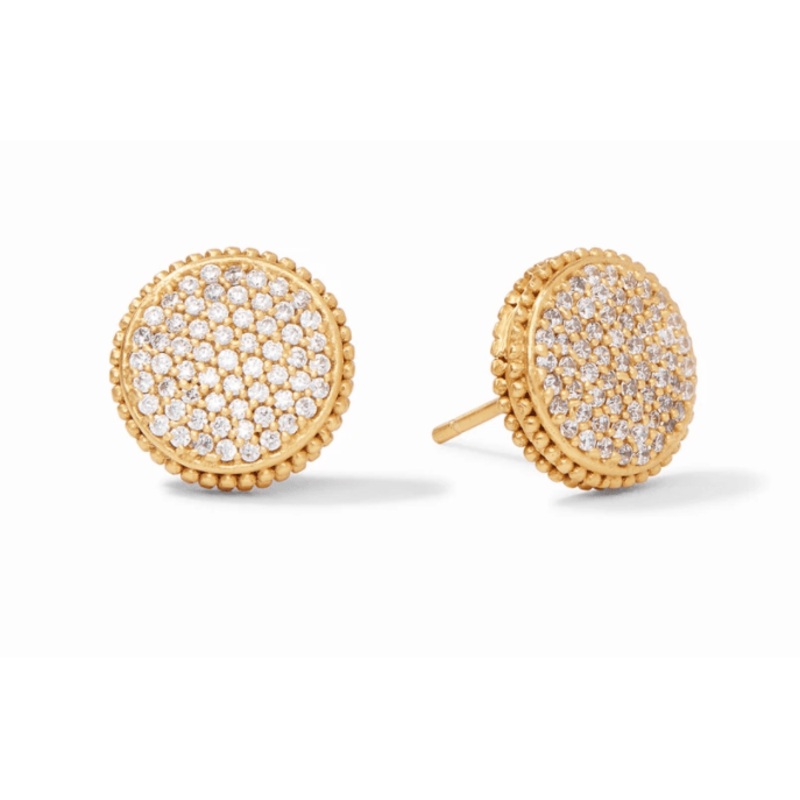 Fleur De Lis Pave Stud – Cubic Zirconia