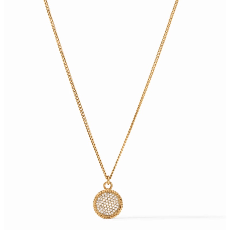 Fleur De Lis Solitaire Necklace – Pave Cubic Zirconia