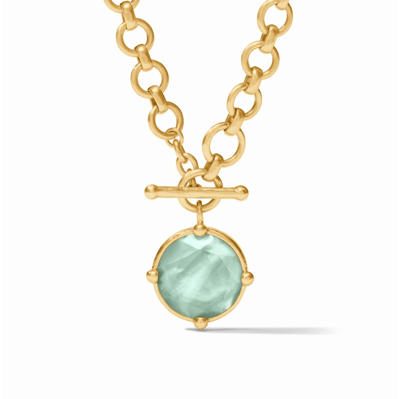 Honeybee Demi Necklace – Iridescent Aquamarine Blue