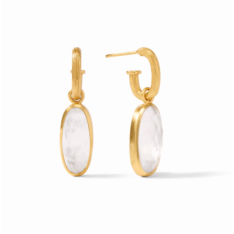 Ivy Hoop & Charm Earring – Iridescent Clear Crystal