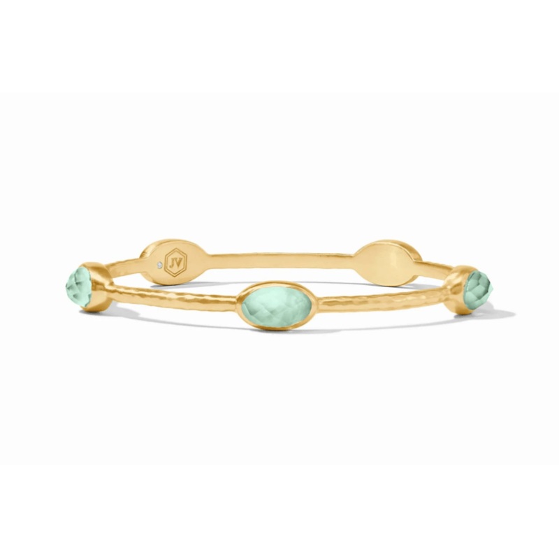 Ivy Stone Bangle Iridescent Aquamarine Blue – Large