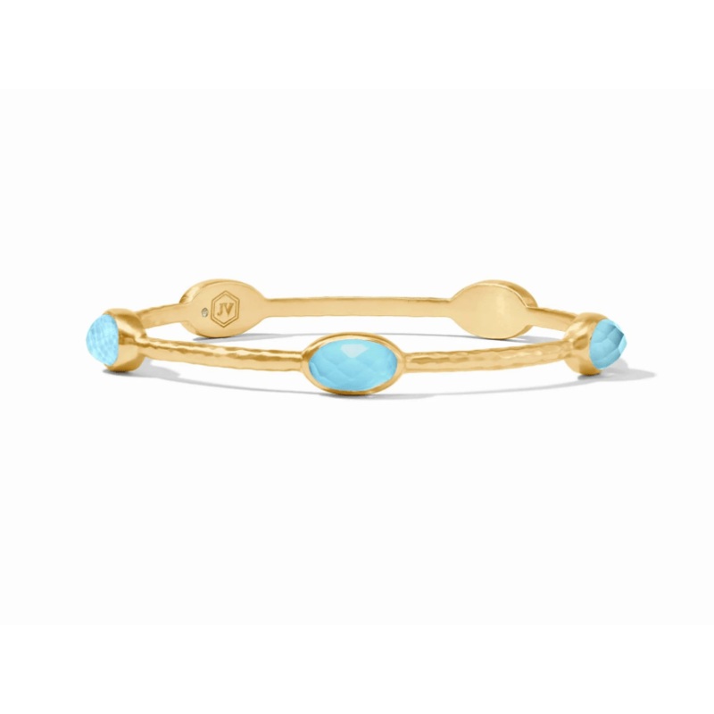 Ivy Stone Bangle Iridescent Capri Blue – Medium