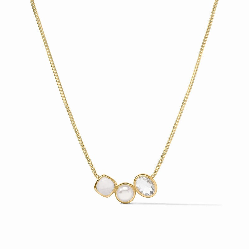 Kaleidoscope Delicate Necklace – Iridescent Clear Crystal