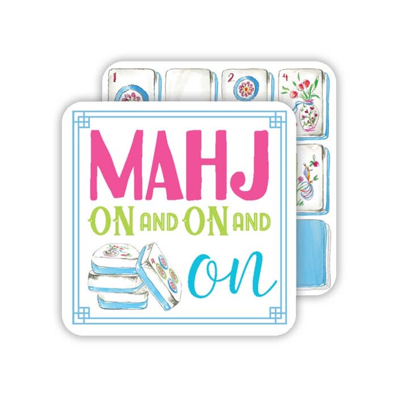 Mahjong Tiles Mahj On & On Square Coaster