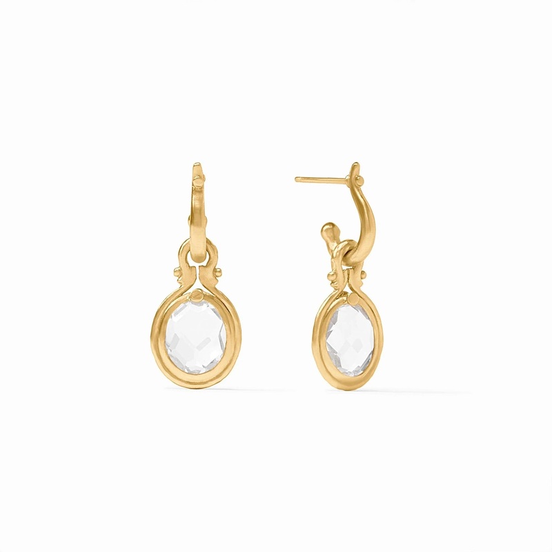 Saratoga Hoop & Charm Earring – Clear Crystal