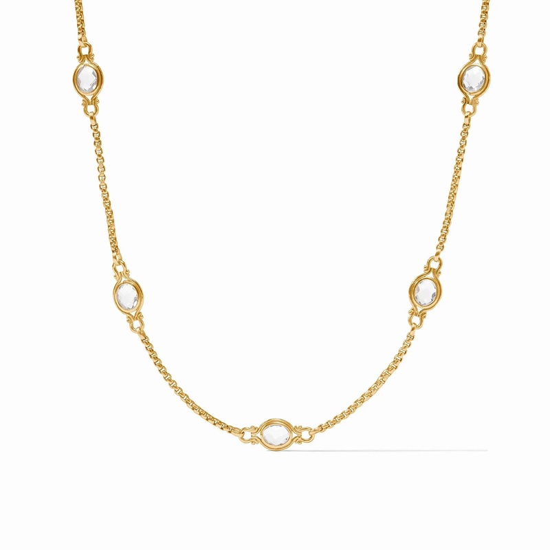 Saratoga Stone Station Necklace – Clear Crystal