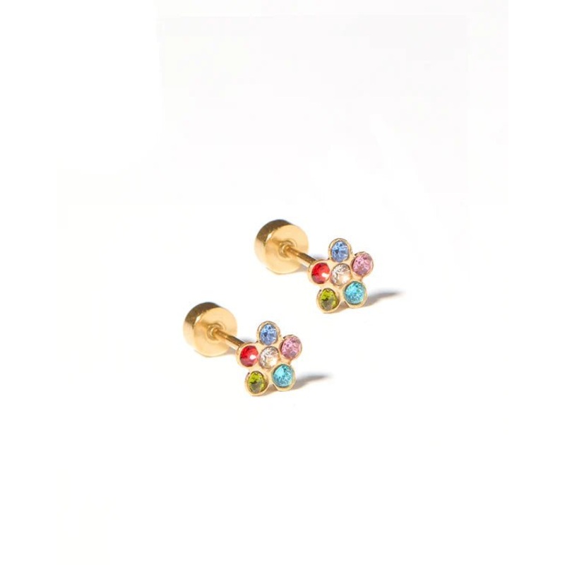 Screwback Stud Earrings – Lyla Flower Multi