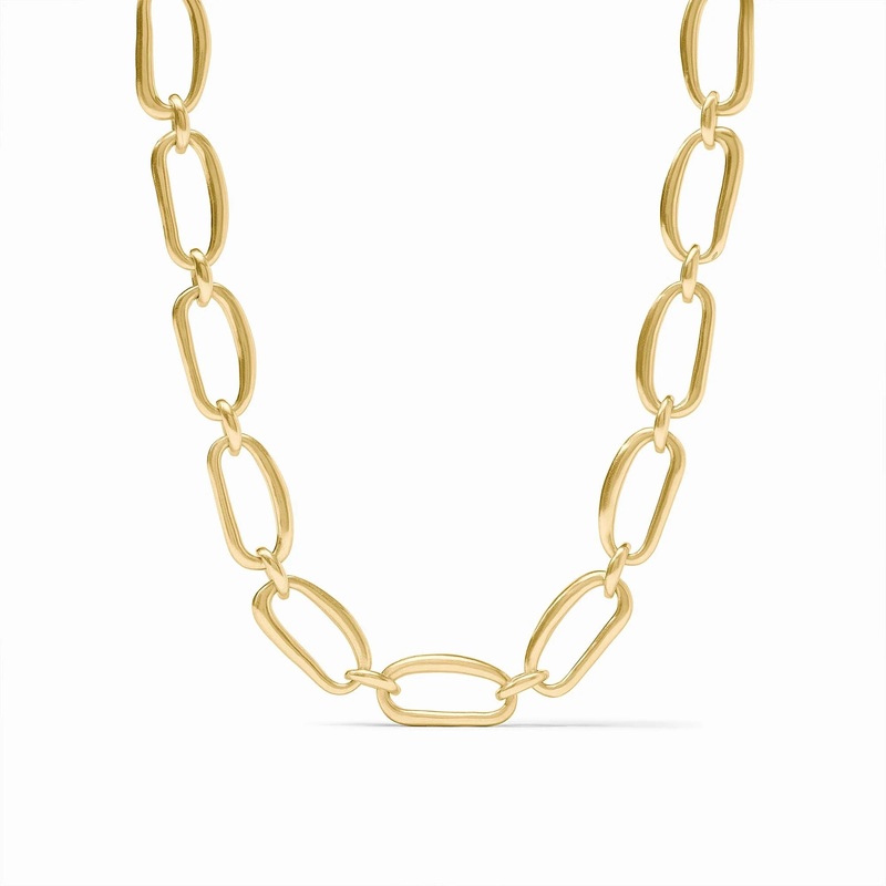 Wave Link Necklace – Gold