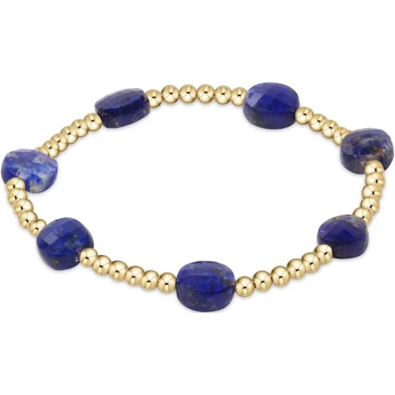 Admire Gold 3mm Bead Bracelet – Lapis