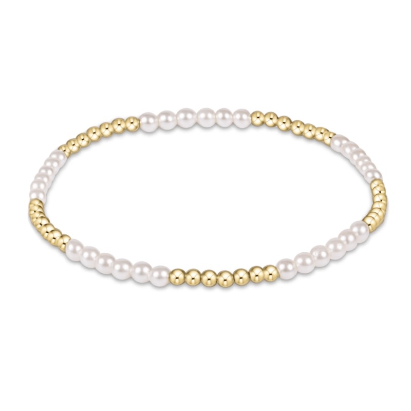 Classic Blissful Pattern 2.5mm Bead Bracelet – 3mm Pearl
