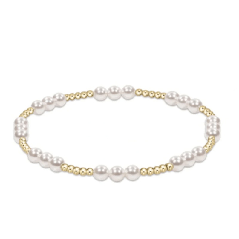 Classic Joy Pattern 4mm Bead Bracelet – Pearl