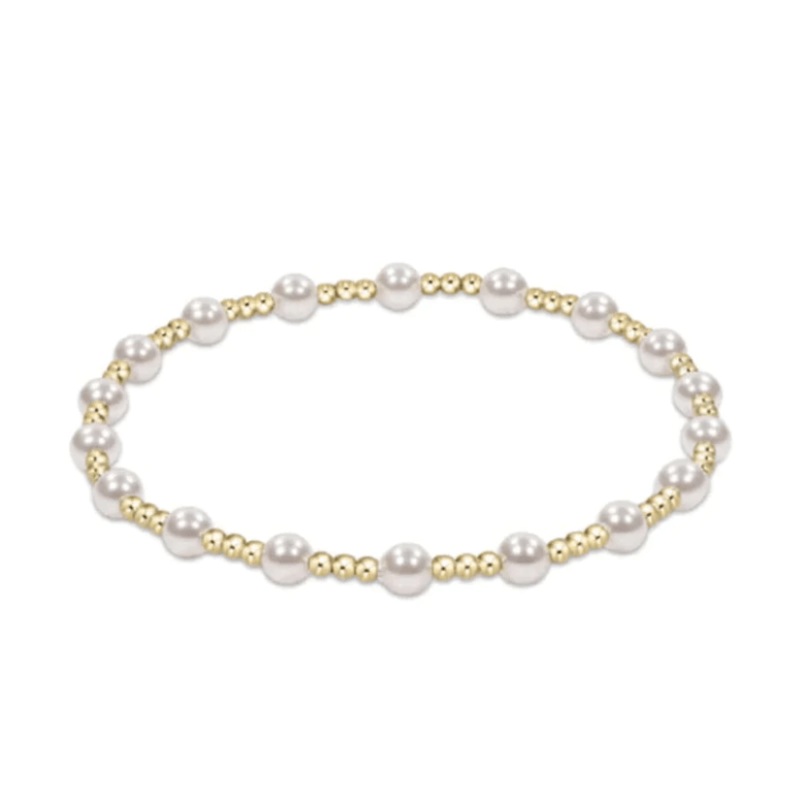 Classic Sincerity Pattern 4mm Bead Bracelet – Pearl
