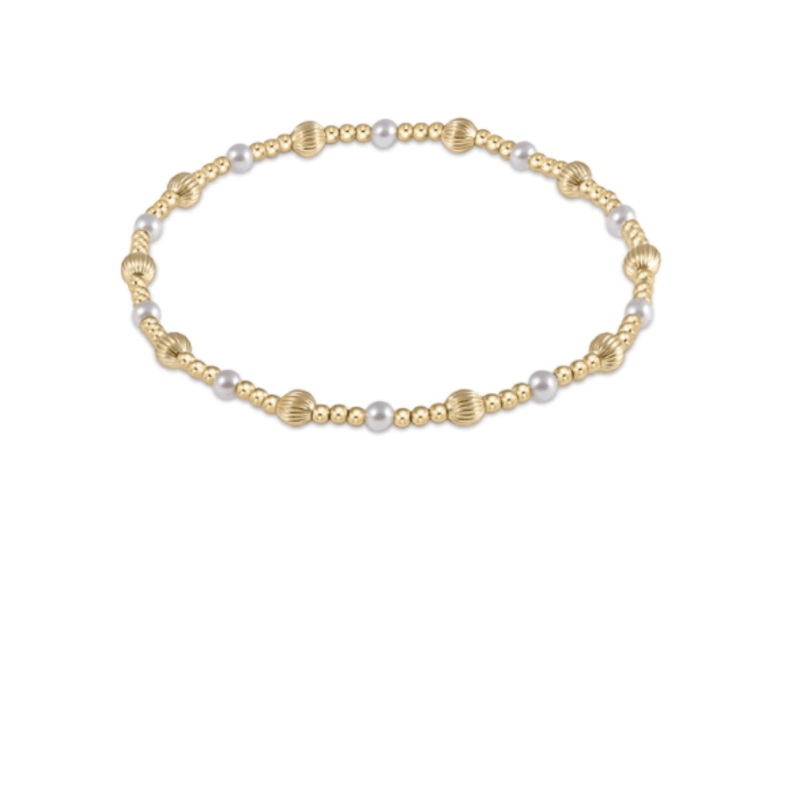 Dignity Sincerity Pattern 4mm Bead Bracelet – Pearl