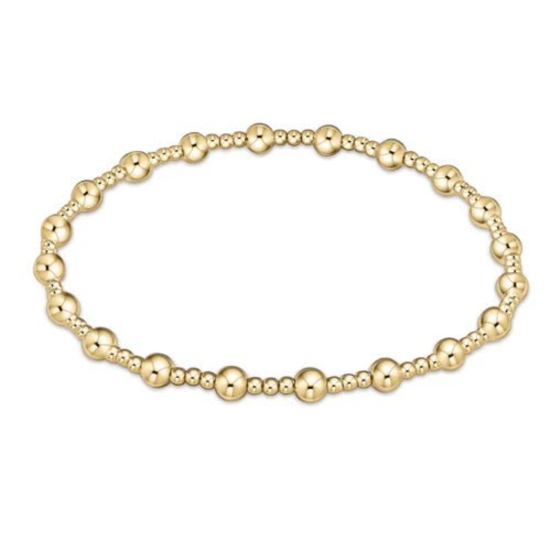 egirl Classic Sincerity Pattern 4mm Bead Bracelet – Gold